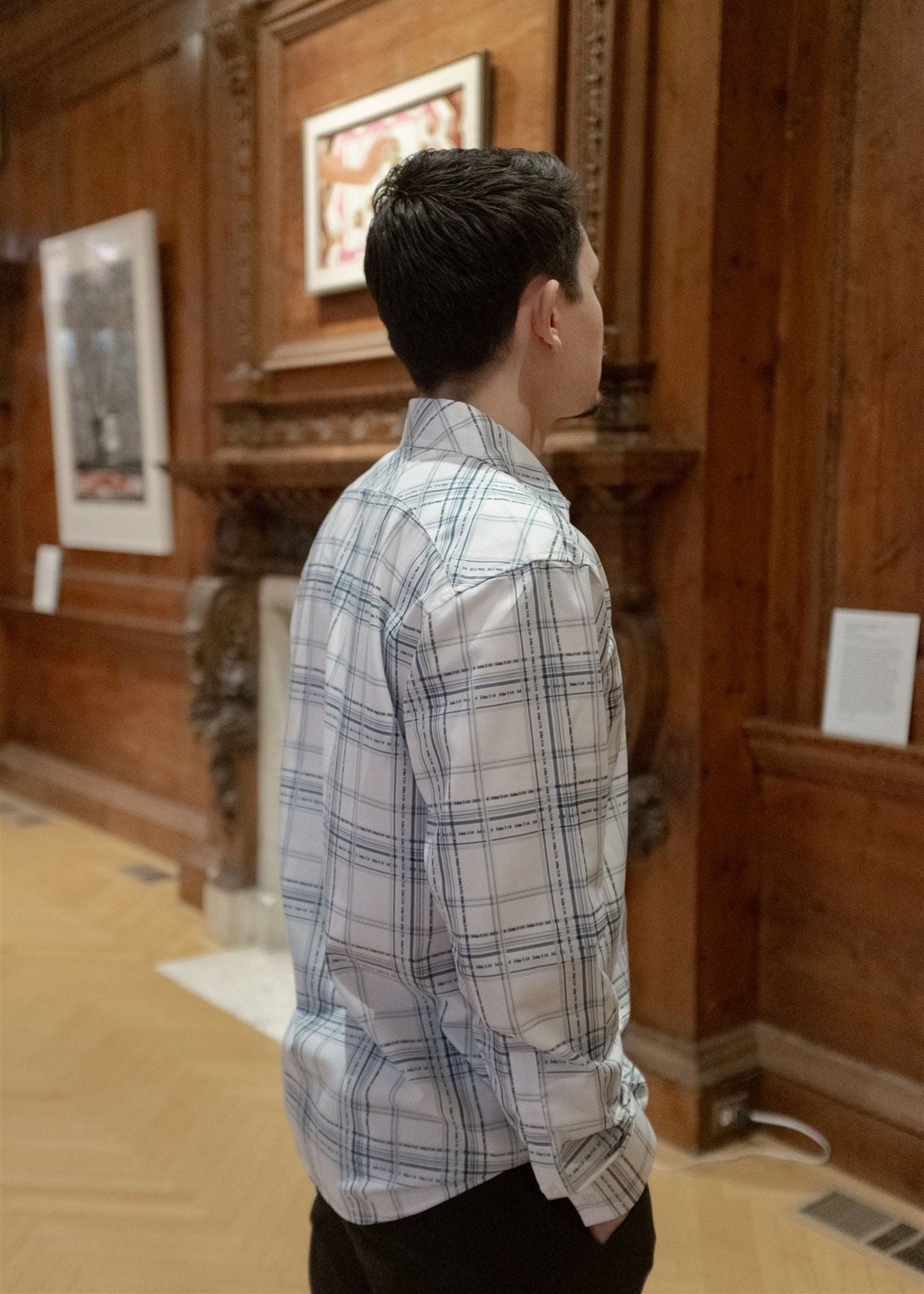 Agape Plaid Collared Shirt