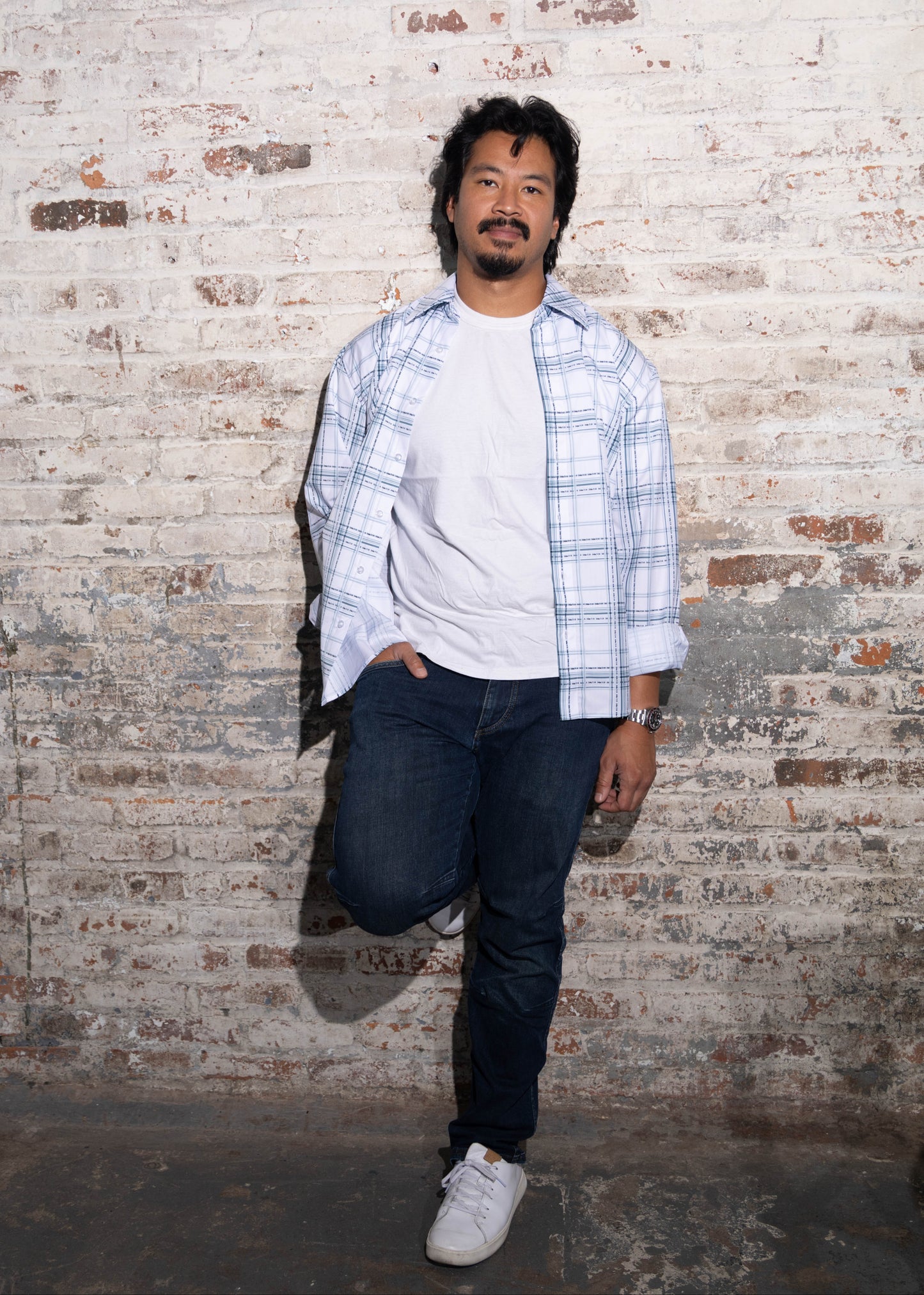 Agape Plaid Collared Shirt